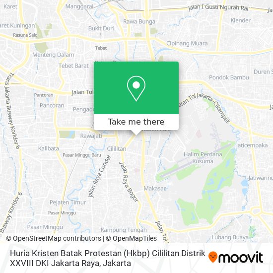 Huria Kristen Batak Protestan (Hkbp) Cililitan Distrik XXVIII DKI Jakarta Raya map