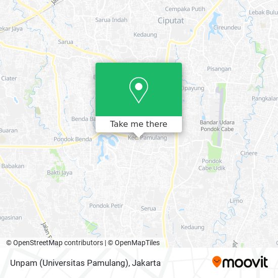Unpam (Universitas Pamulang) map