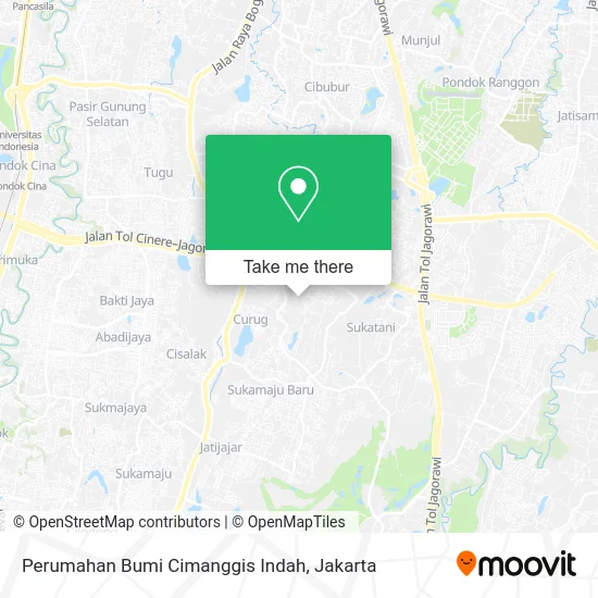Perumahan Bumi Cimanggis Indah map