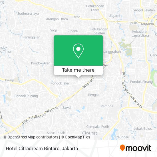 Hotel Citradream Bintaro map