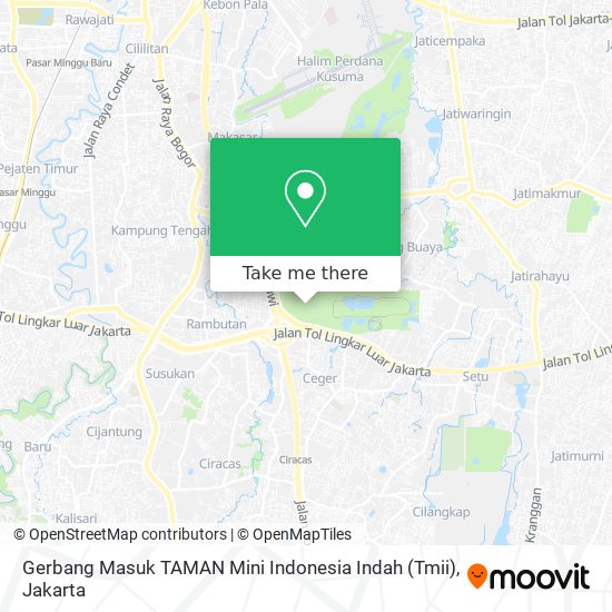 Gerbang Masuk TAMAN Mini Indonesia Indah (Tmii) map