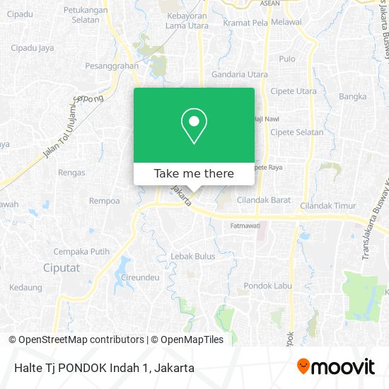 Halte Tj PONDOK Indah 1 map