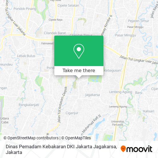 Dinas Pemadam Kebakaran DKI Jakarta Jagakarsa map
