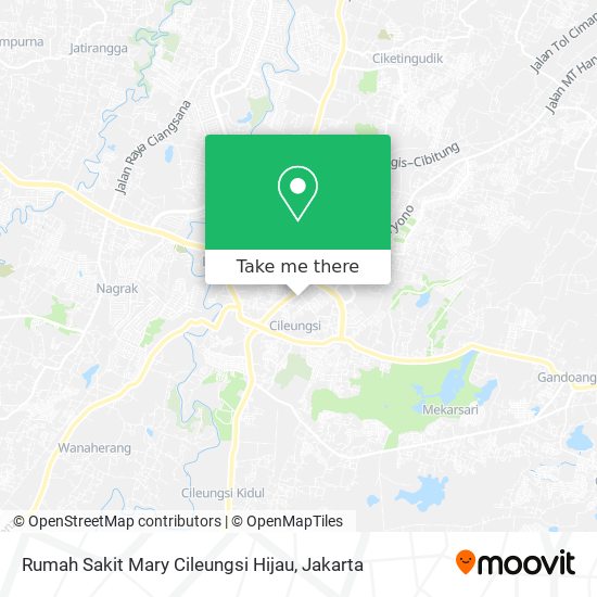 Rumah Sakit Mary Cileungsi Hijau map