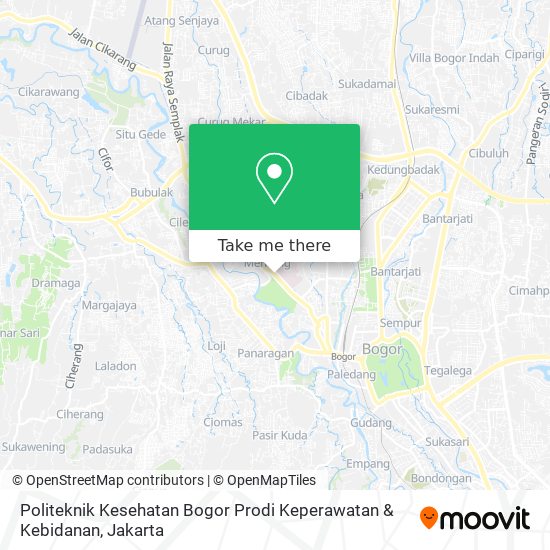 Politeknik Kesehatan Bogor Prodi Keperawatan & Kebidanan map