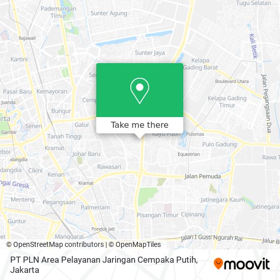 PT PLN Area Pelayanan Jaringan Cempaka Putih map