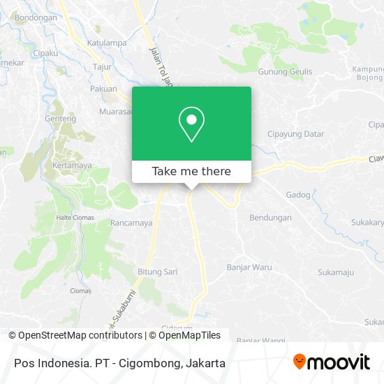 Pos Indonesia. PT - Cigombong map