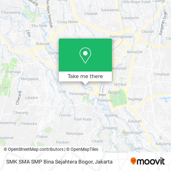 SMK SMA SMP Bina Sejahtera Bogor map