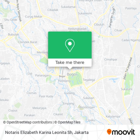 Notaris Elizabeth Karina Leonita Sh map