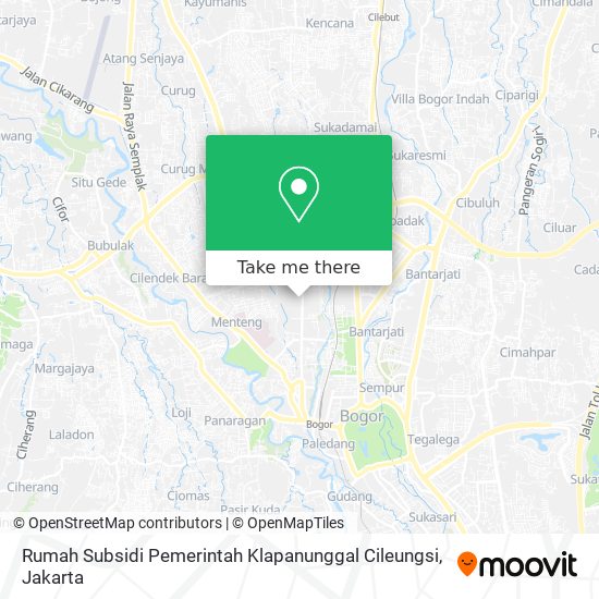 Rumah Subsidi Pemerintah Klapanunggal Cileungsi map