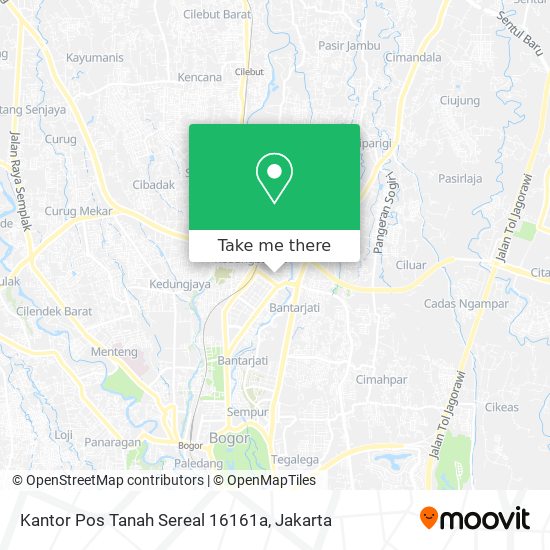 Kantor Pos Tanah Sereal 16161a map