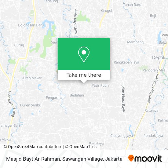 Masjid Bayt Ar-Rahman. Sawangan Village map