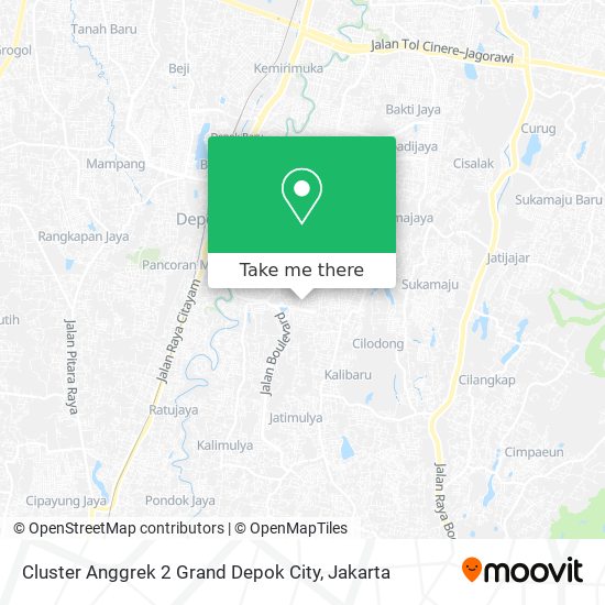 Cluster Anggrek 2 Grand Depok City map