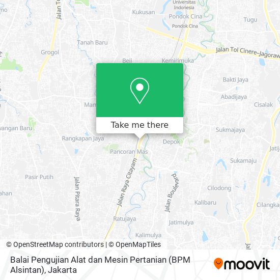 Balai Pengujian Alat dan Mesin Pertanian (BPM Alsintan) map