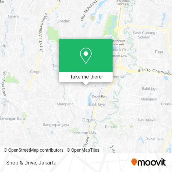 Shop & Drive map