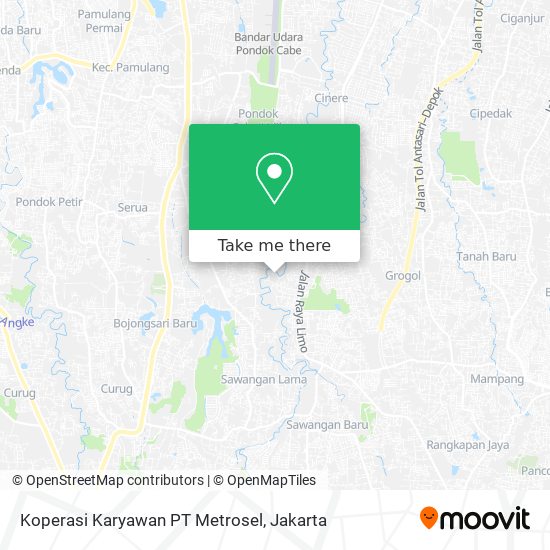 Koperasi Karyawan PT Metrosel map