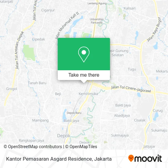 Kantor Pemasaran Asgard Residence map