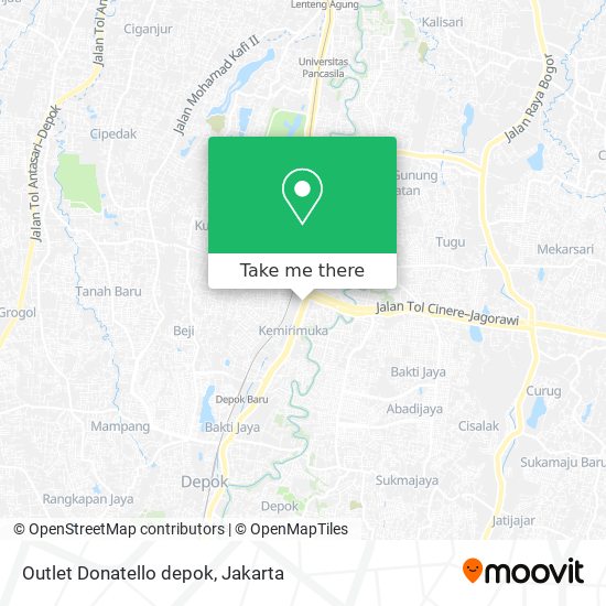 Outlet Donatello depok map