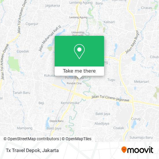 Tx Travel Depok map