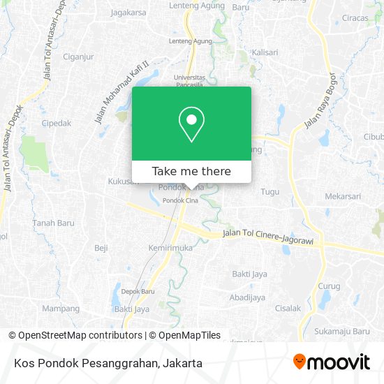 Kos Pondok Pesanggrahan map