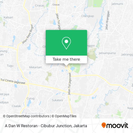 A Dan W Restoran - Cibubur Junction map