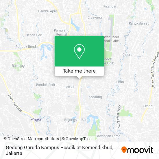 Gedung Garuda Kampus Pusdiklat Kemendikbud map