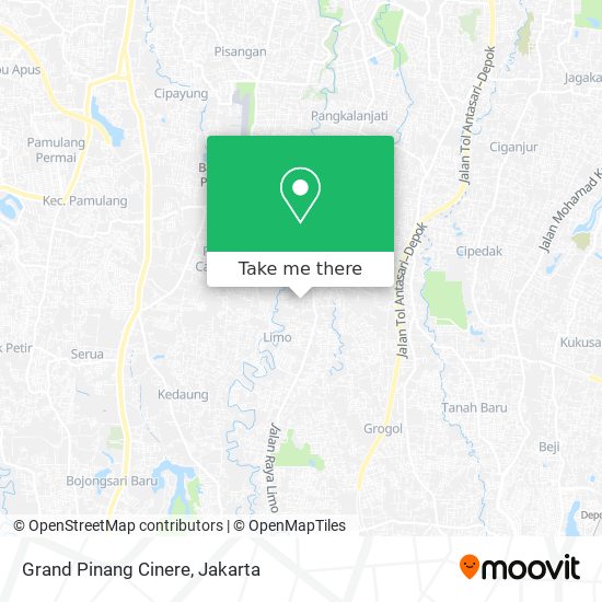 Grand Pinang Cinere map