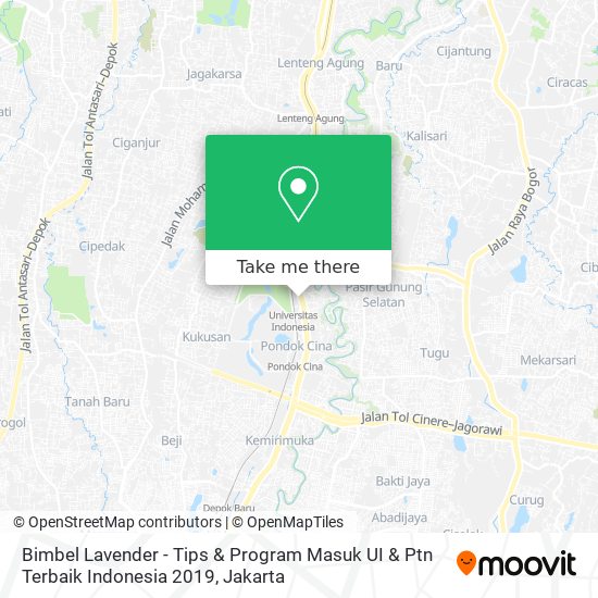 Bimbel Lavender - Tips & Program Masuk UI & Ptn Terbaik Indonesia 2019 map