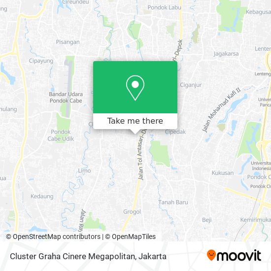 Cluster Graha Cinere Megapolitan map