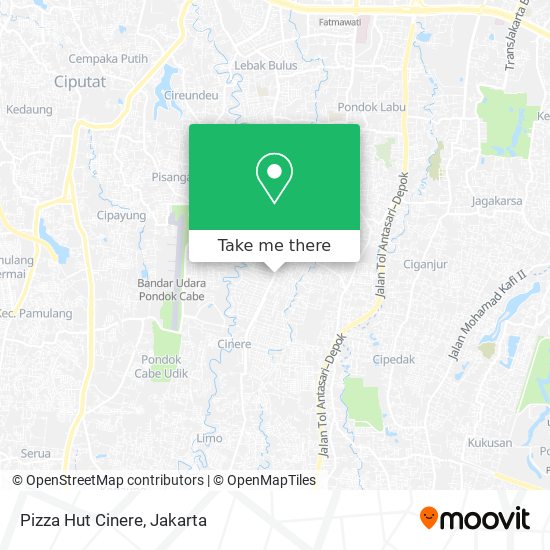 Pizza Hut Cinere map