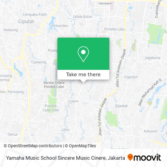 Yamaha Music School Sincere Music Cinere map