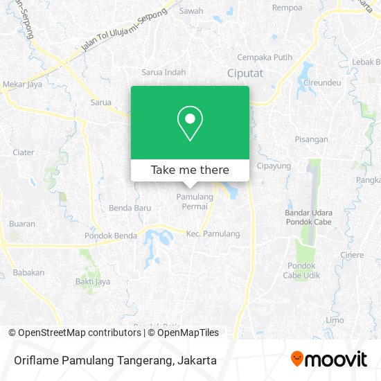 Oriflame Pamulang Tangerang map