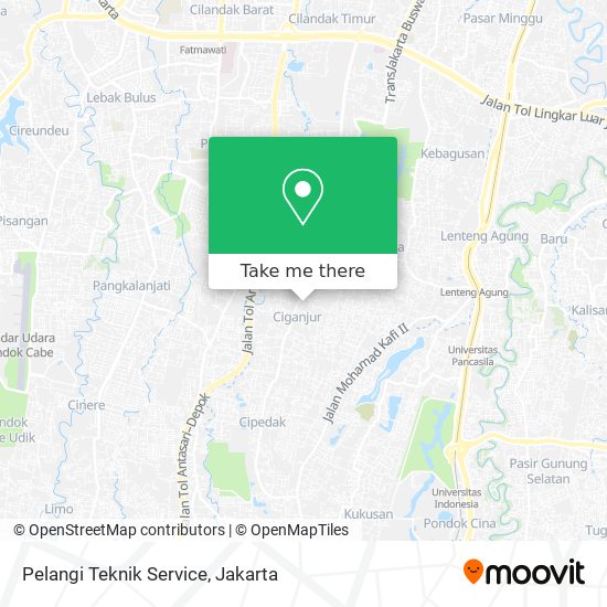 Pelangi Teknik Service map