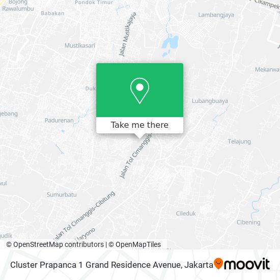 Cluster Prapanca 1 Grand Residence Avenue map