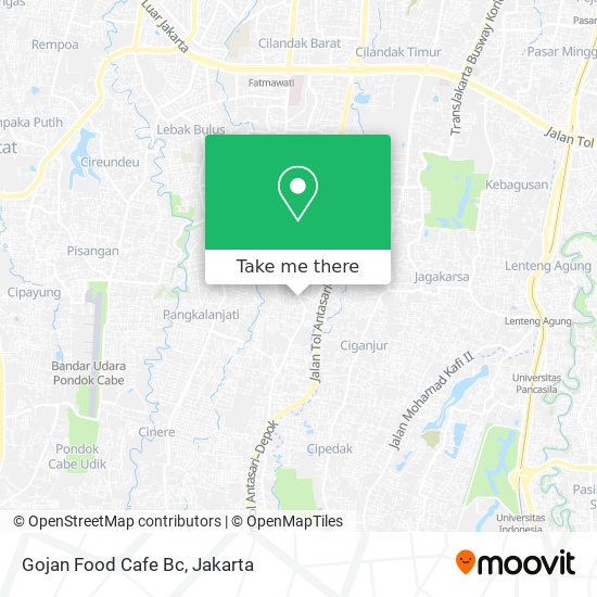 Gojan Food Cafe Bc map