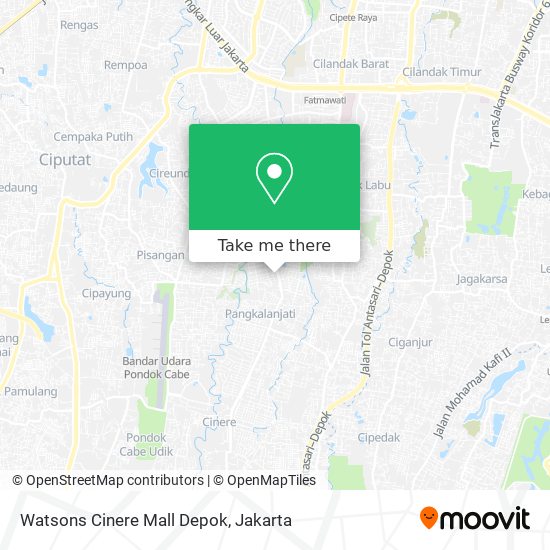 Watsons Cinere Mall Depok map