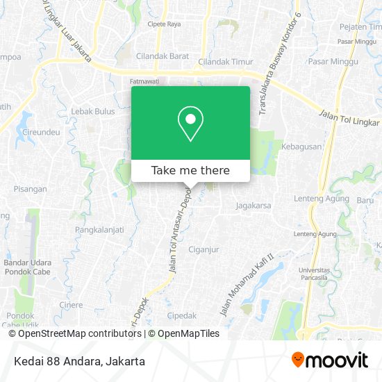 Kedai 88 Andara map