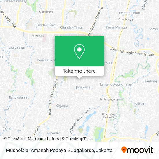 Mushola al Amanah Pepaya 5 Jagakarsa map