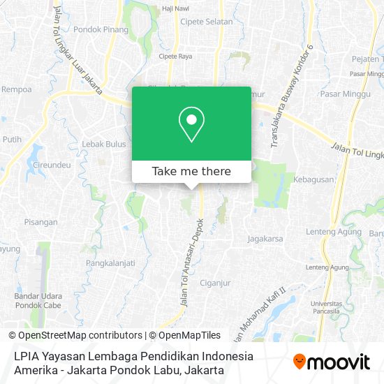 LPIA Yayasan Lembaga Pendidikan Indonesia Amerika - Jakarta Pondok Labu map