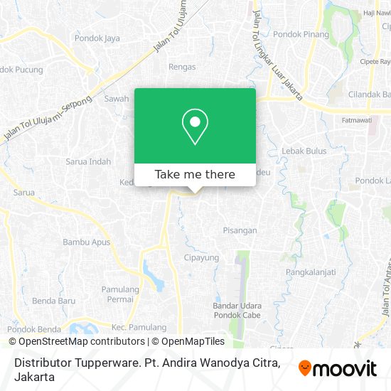 Distributor Tupperware. Pt. Andira Wanodya Citra map