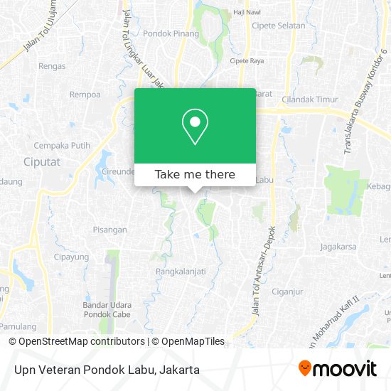 Upn Veteran Pondok Labu map