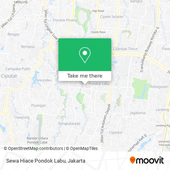 Sewa Hiace Pondok Labu map