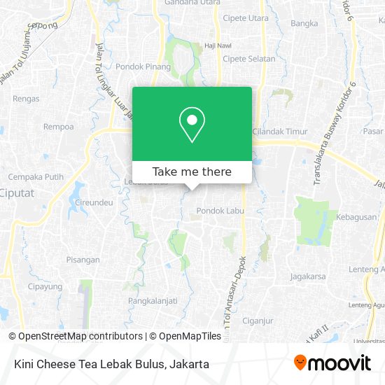 Kini Cheese Tea Lebak Bulus map