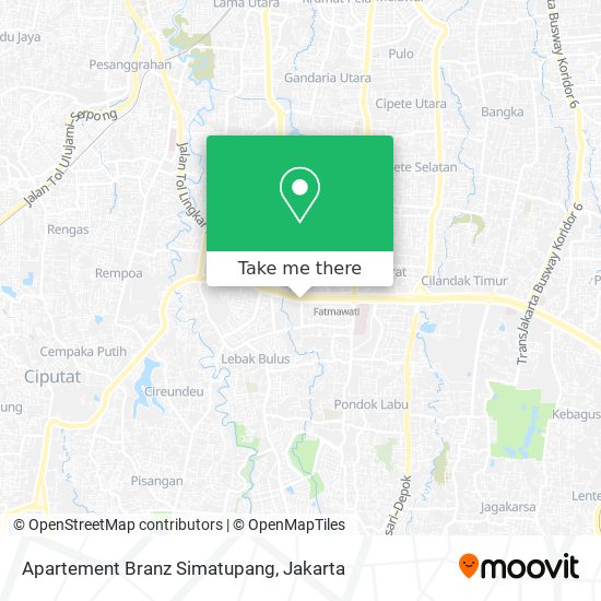 Apartement Branz Simatupang map