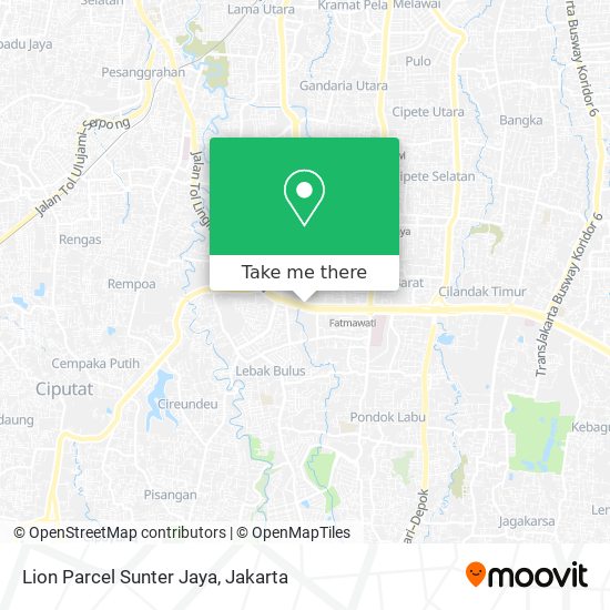 Lion Parcel Sunter Jaya map