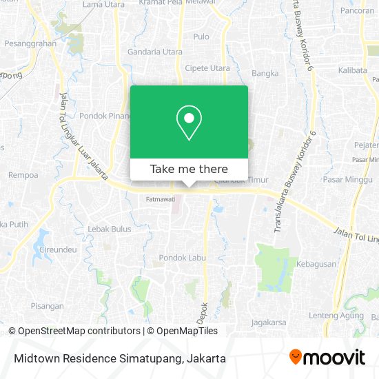 Midtown Residence Simatupang map