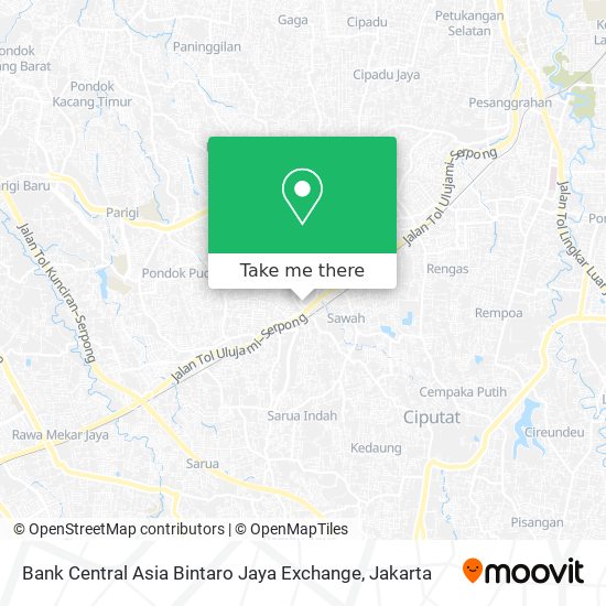 Bank Central Asia Bintaro Jaya Exchange map