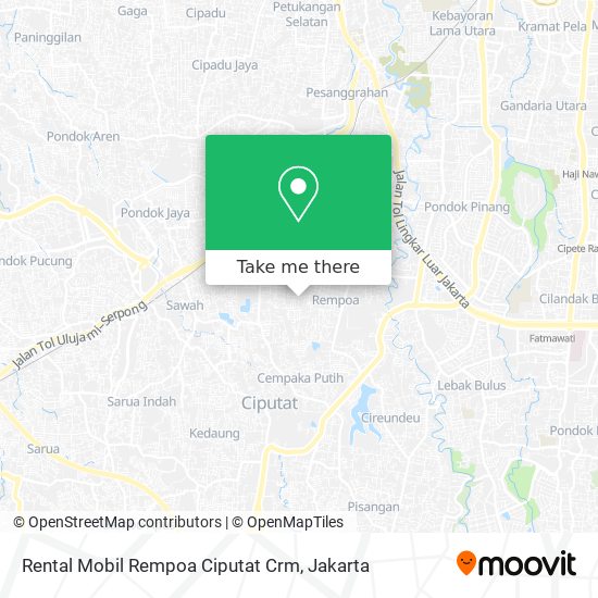 Rental Mobil Rempoa Ciputat Crm map