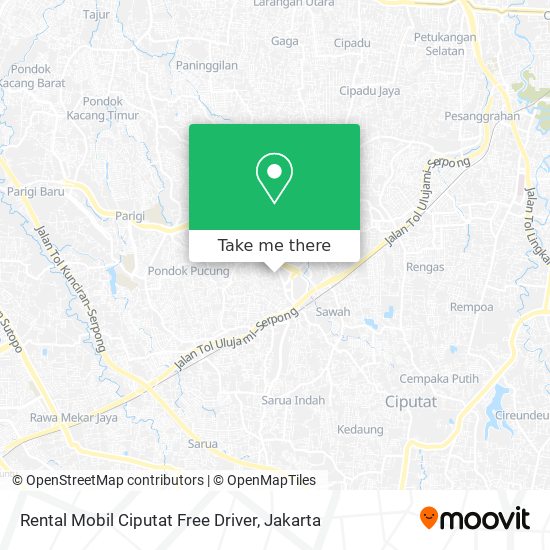 Rental Mobil Ciputat Free Driver map