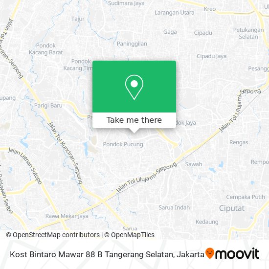 Kost Bintaro Mawar 88 B Tangerang Selatan map